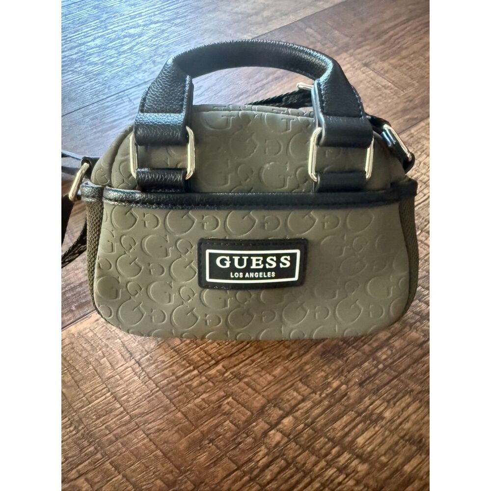 Guess Los Angeles Olive Embossed Mini Crossbody Bag